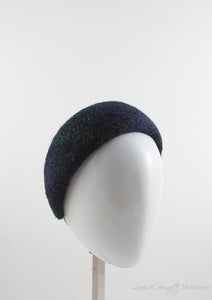 Navy and Greed tweed fabric headband
