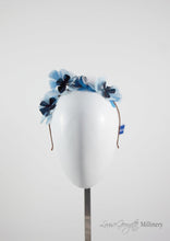 Metallic Flower Headband in Pale pink and dark blue